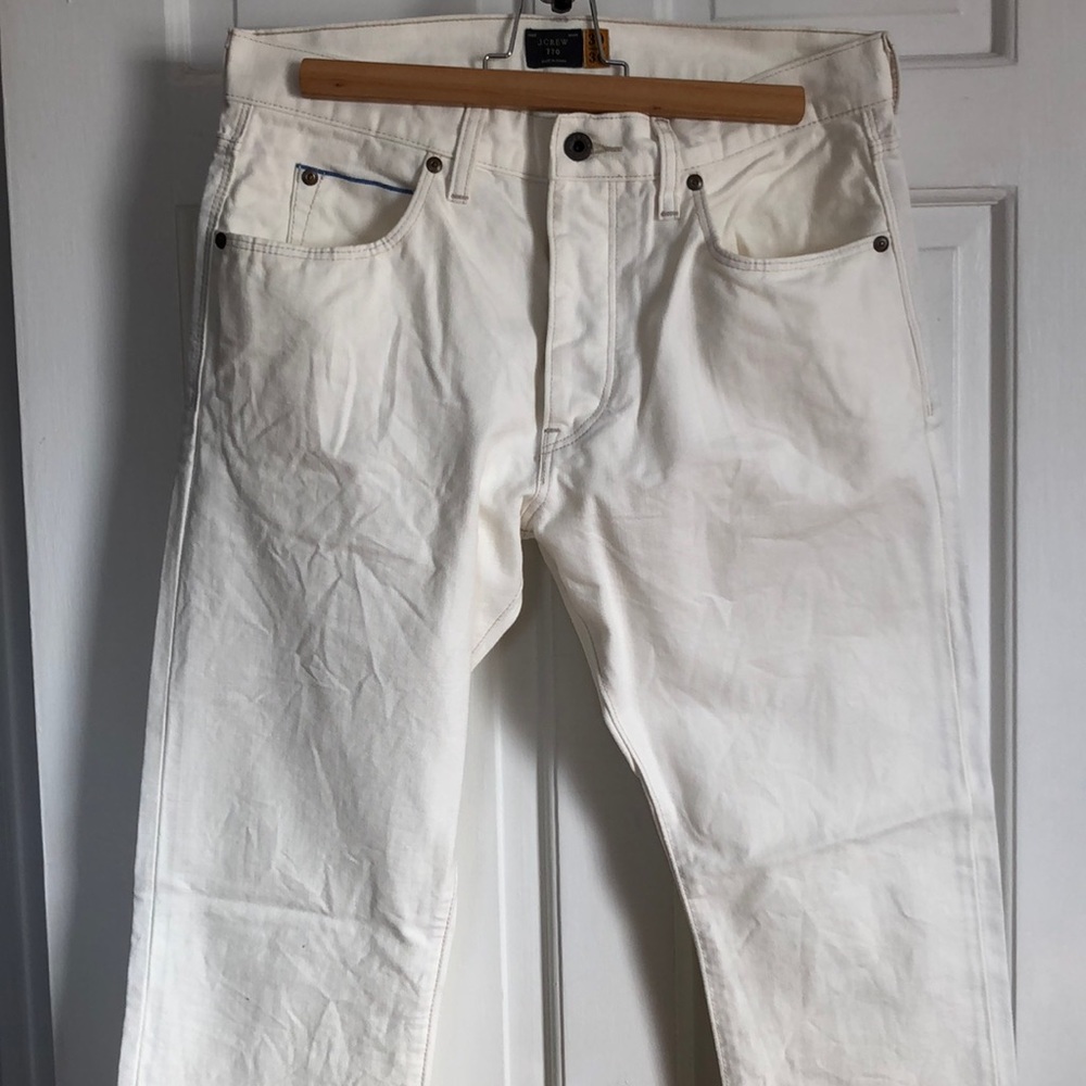 J. Crew 770 off-white jeans.